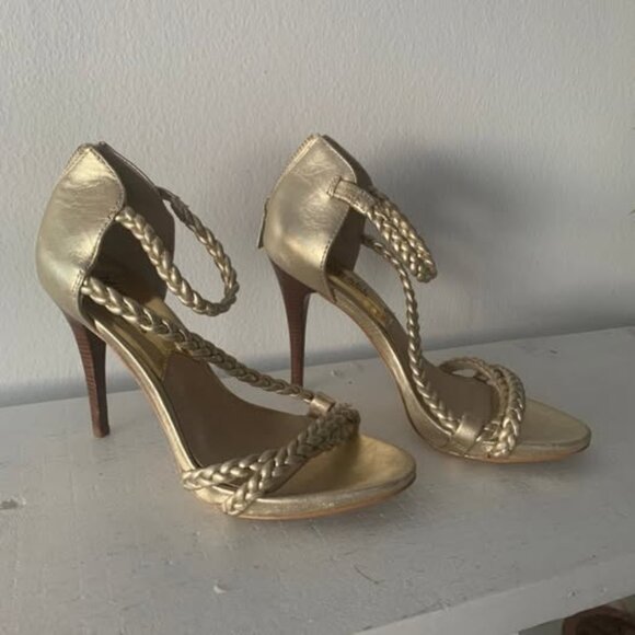 New Michael Kors gold breaded heels size 6 - Picture 3 of 5